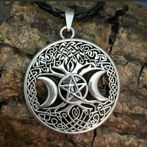 New Triple Moon Tree of Life Goddess Amulet Necklace.